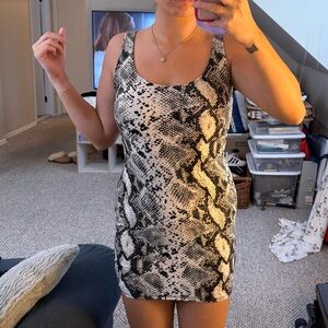 Sultry Style Snake Print Mini Dress